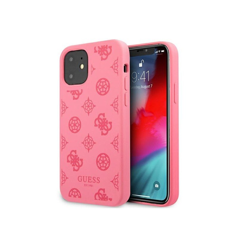 Husa Spate Premium Guess Compatibila Cu iPhone 11, Colectia Peony, Roz - 5856