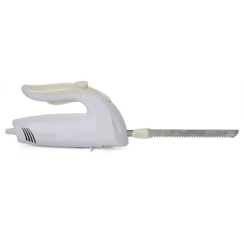 Cutit Electric Automat profesional, Putere 150W, Lame din Otel Inoxidabil 24.5 cm, Alimentare 220-240V 50/60Hz, Functie Eliberare Lame, 85 dB, Alb Cutit Electric Automat profesional, Putere 150W, Lame din Otel Inoxidabil 24.5 cm, Alimentare 220-240V 50/60Hz, Functie Eliberare Lame, 85 dB, Alb