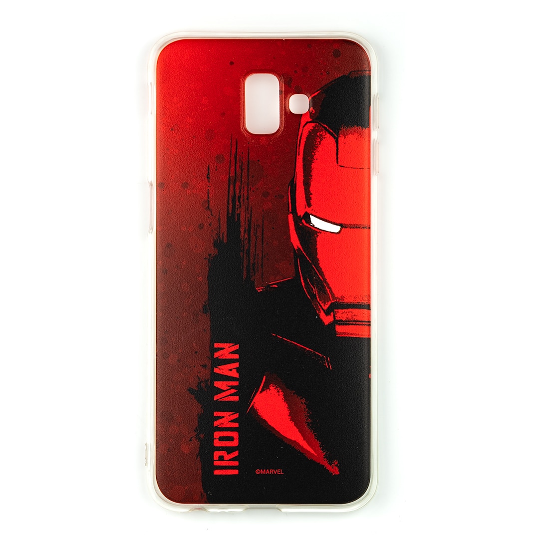 Husa de telefon, Marvel, compatibil cu Samsung Galaxy J6+ Plus (2018), model Iron Man 004, TPU, multicolor