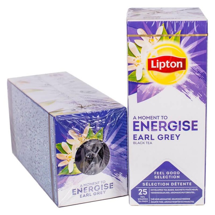 Lipton Energize - Earl Grey Fekete Tea 25x2g