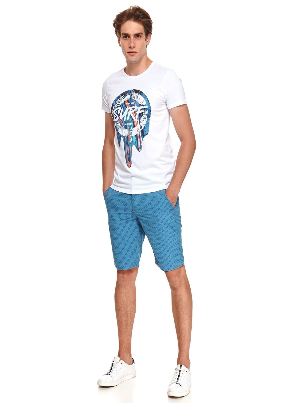 Tricou barbati, TOP SECRET, SPO5191, Alb