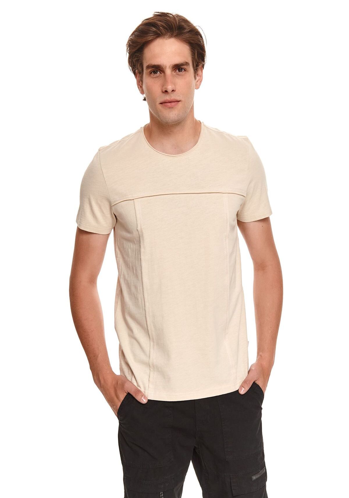 Tricou barbati, TOP SECRET, SPO5188, Bej