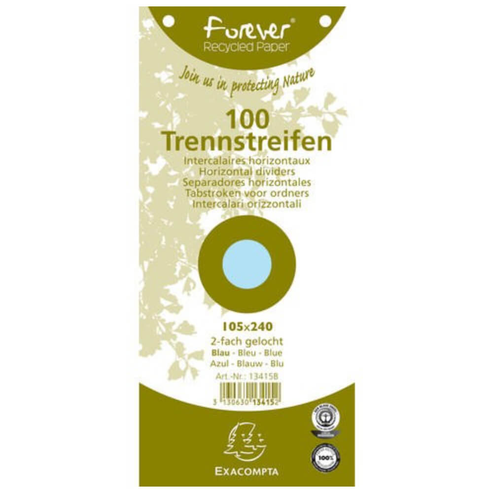 Set 100 Separatoare din Carton Exacompta, 105x204 mm, Albastru