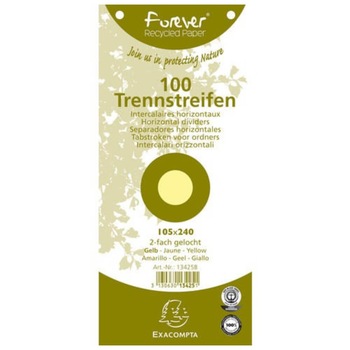 Set 100 Separatoare din Carton Exacompta, 105x204 mm, Galben Set 100 Separatoare din Carton Exacompta, 105x204 mm, Galben