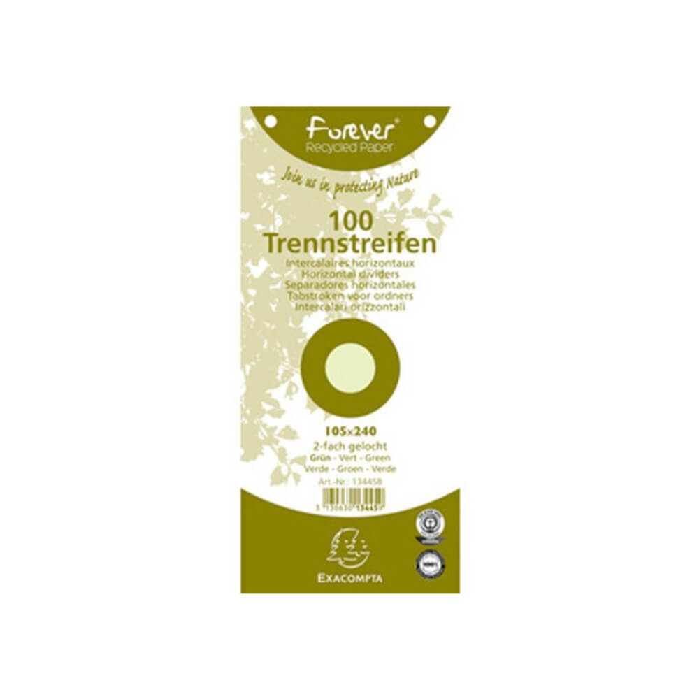 Set 100 Separatoare din Carton Exacompta, 105x204 mm, Verde