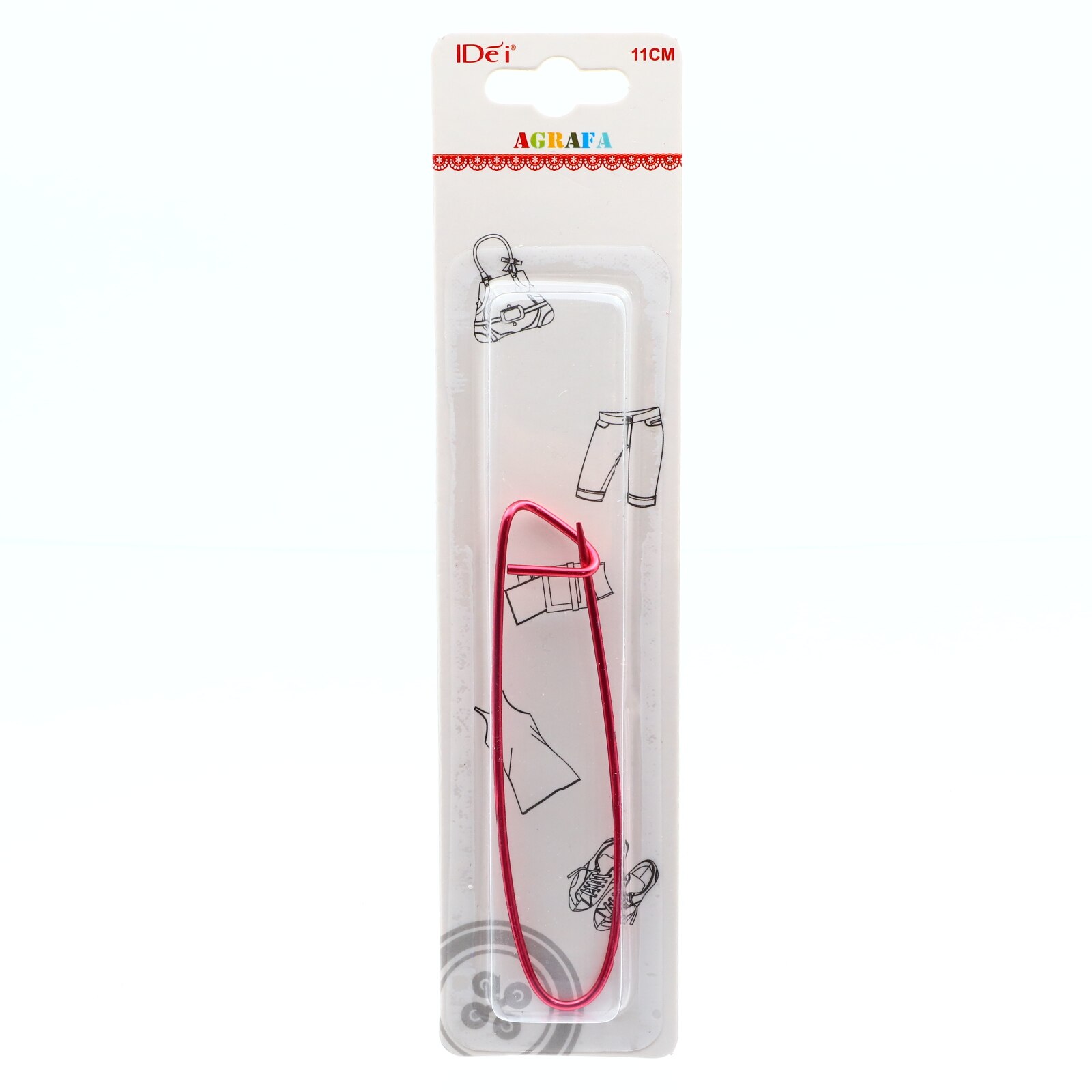 Agrafa ochiuri tricotat, 11 cm, IDei, Rosu