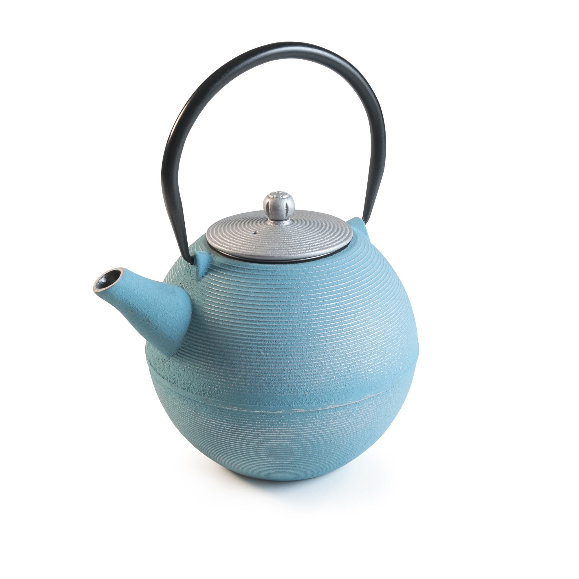 Set servire ceai Ibili-Oriental, fonta, 15x12 cm, turcoaz/negru