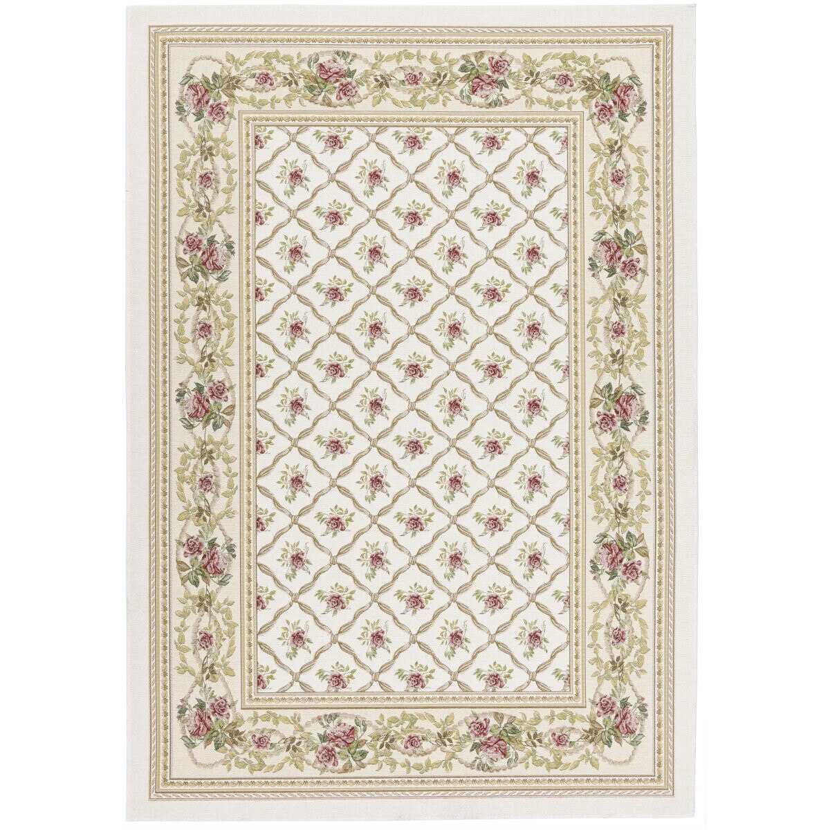 Covor Floral Flomi, Bej/Multicolor, 70x120 cm