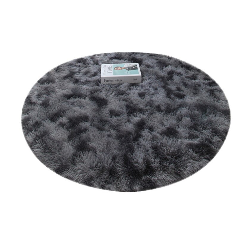 Covor moale, Par lung, 150x150 cm, Poliester, gri inchis