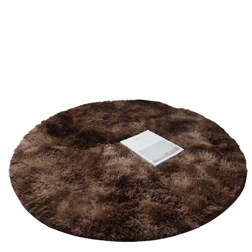 Covor moale, Par lung, 150x150 cm, Poliester, cafea