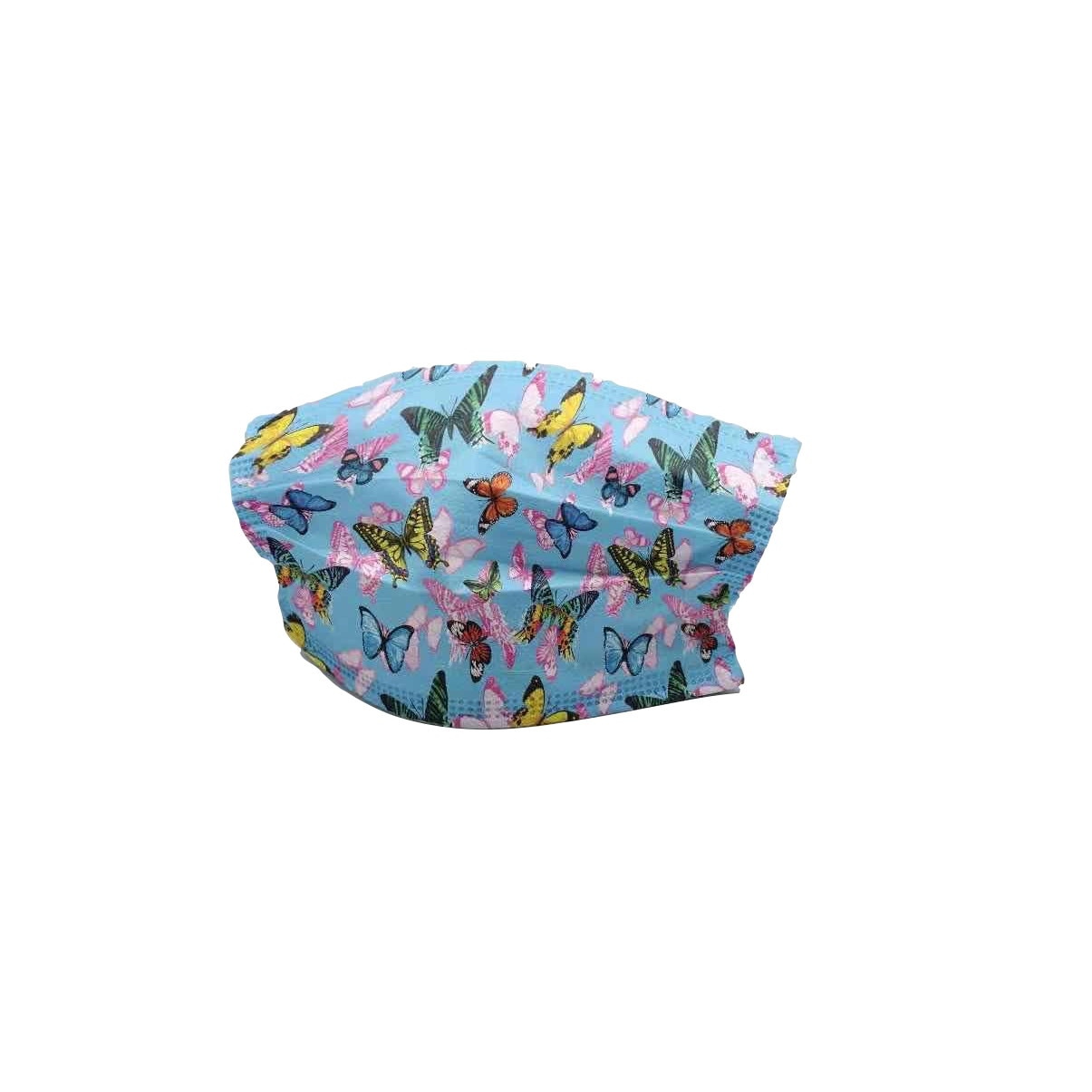 Set de 10 masti faciale de unica folosinta fashion albastre cu fluturasi colorati