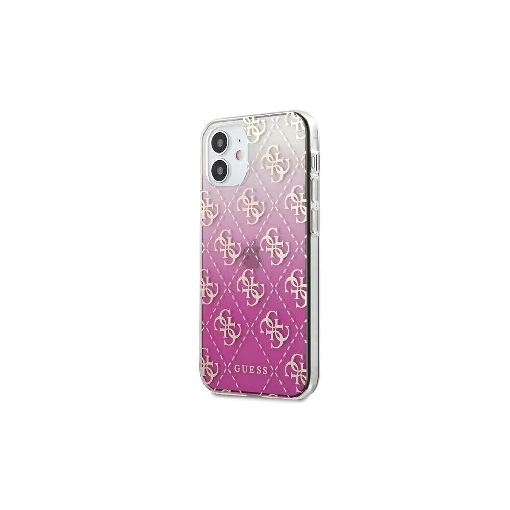 Husa de protectie Guess pentru Apple iPhone 12 Mini, Piele ecologica, Roz, 1486