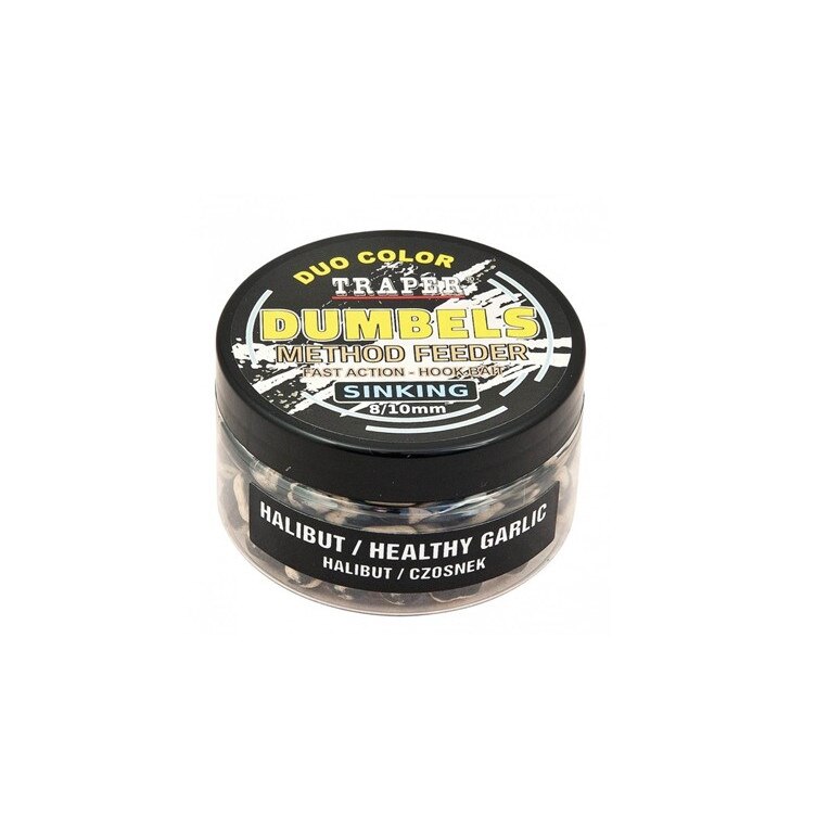 Pelete DUO COLOR scufundatoare 8/10mm Traper Usturoi si Halibut 50 g