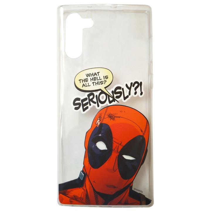 Предпазен гръб Marvel Deadpool, 010, Partial Print, за Samsung Galaxy Note 10, Прозрачен/Многоцветен