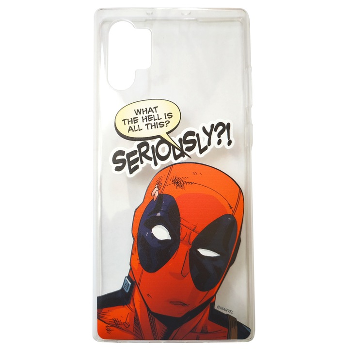 Предпазен гръб Marvel Deadpool, 010, Partial Print, за Samsung Galaxy Note 10 Plus, Прозрачен/Многоцветен
