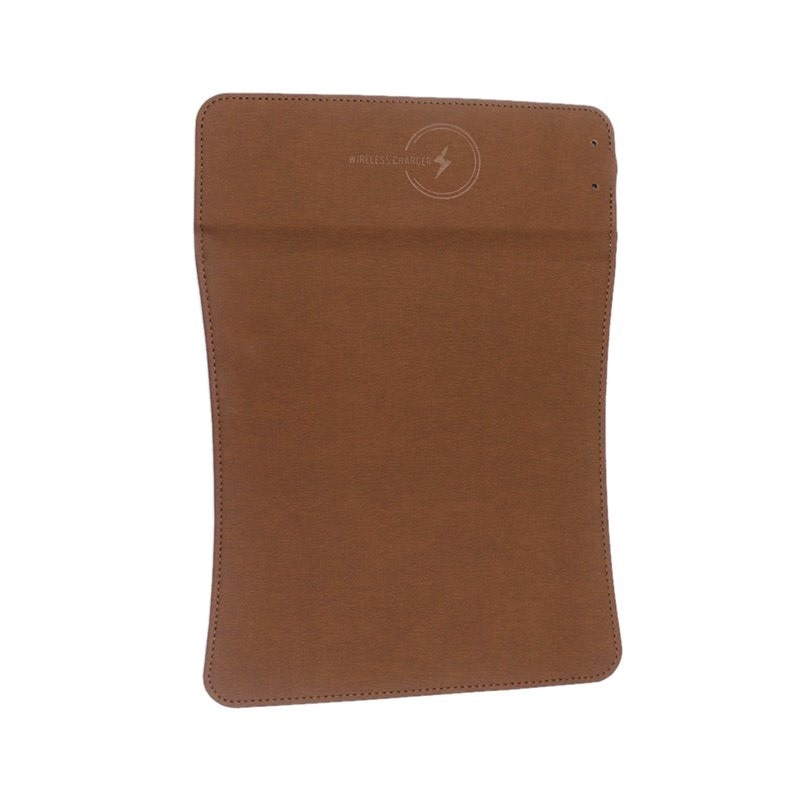 Mousepad cu incarcare wireless pentru mouse si telefon, piele ecologica, 97 x 22 x 21 mm, Maro, BBL2272