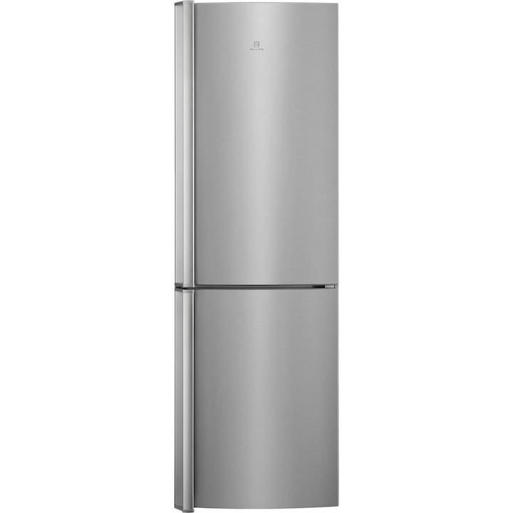 Husqvarna QRT-4281X kombinált hűtőszekrény 304 liter E energiaosztály 185 cm magas inox színű