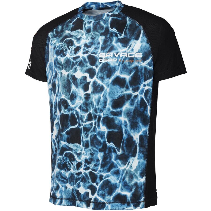Tricou Savage Gear Marine Uv Sea Blue Marime XL