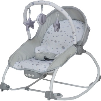 Balansoar cu vibratii si sunete Wunderkid Stars, Gri / Alb Balansoar cu vibratii si sunete Wunderkid Stars, Gri / Alb