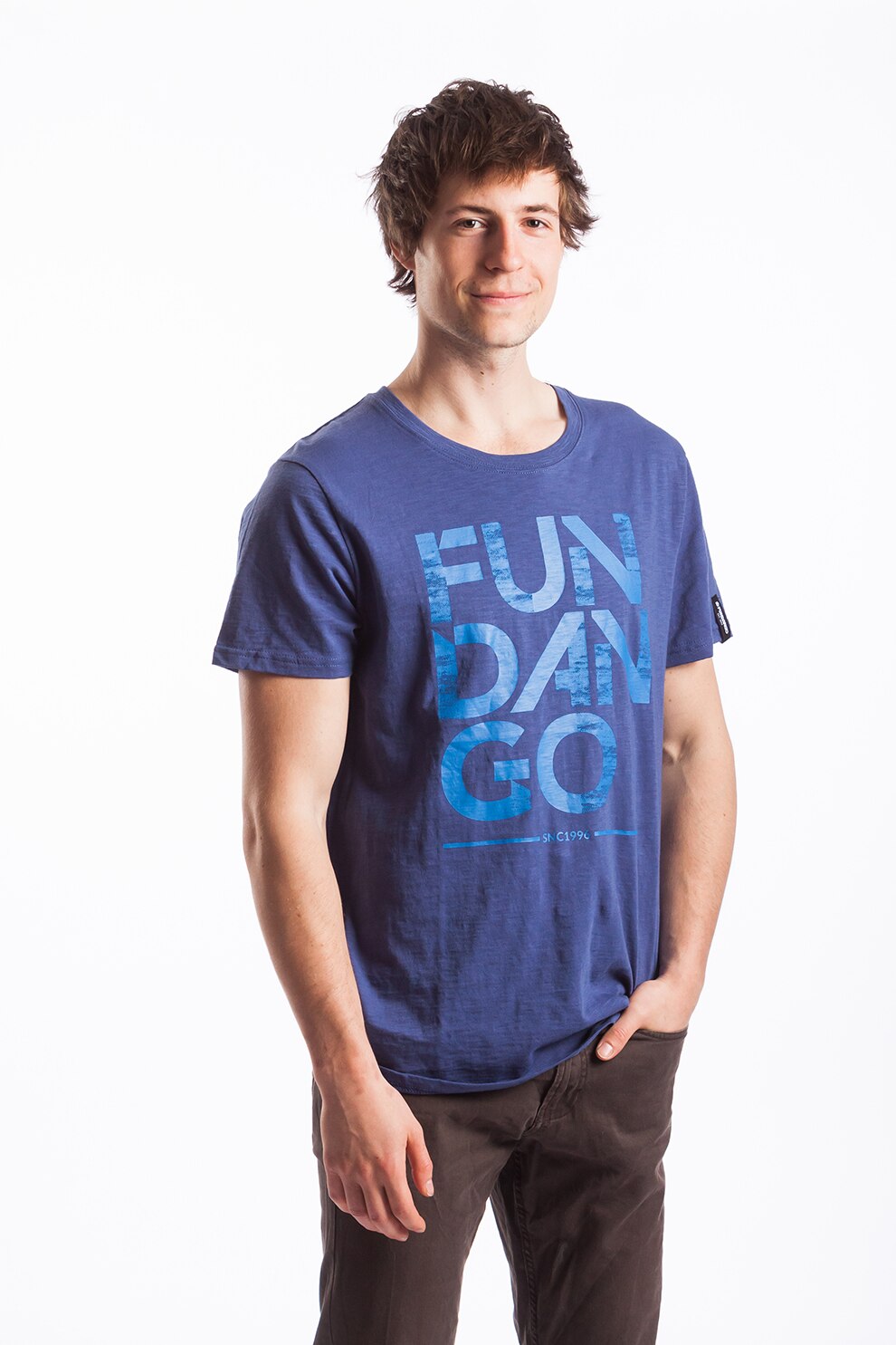 Fundango, Tricou regular fit cu imprimeu logo Basic T Logo 4, Albastru