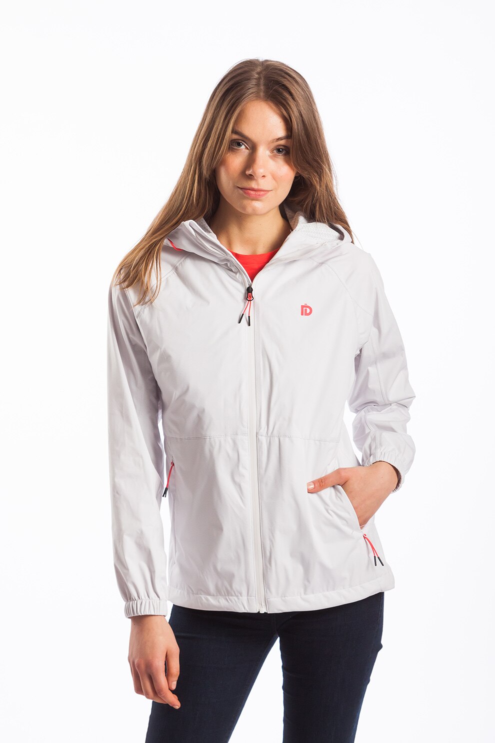 Fundango, Jacheta impermeabila usoara Anori, Alb/Rosu