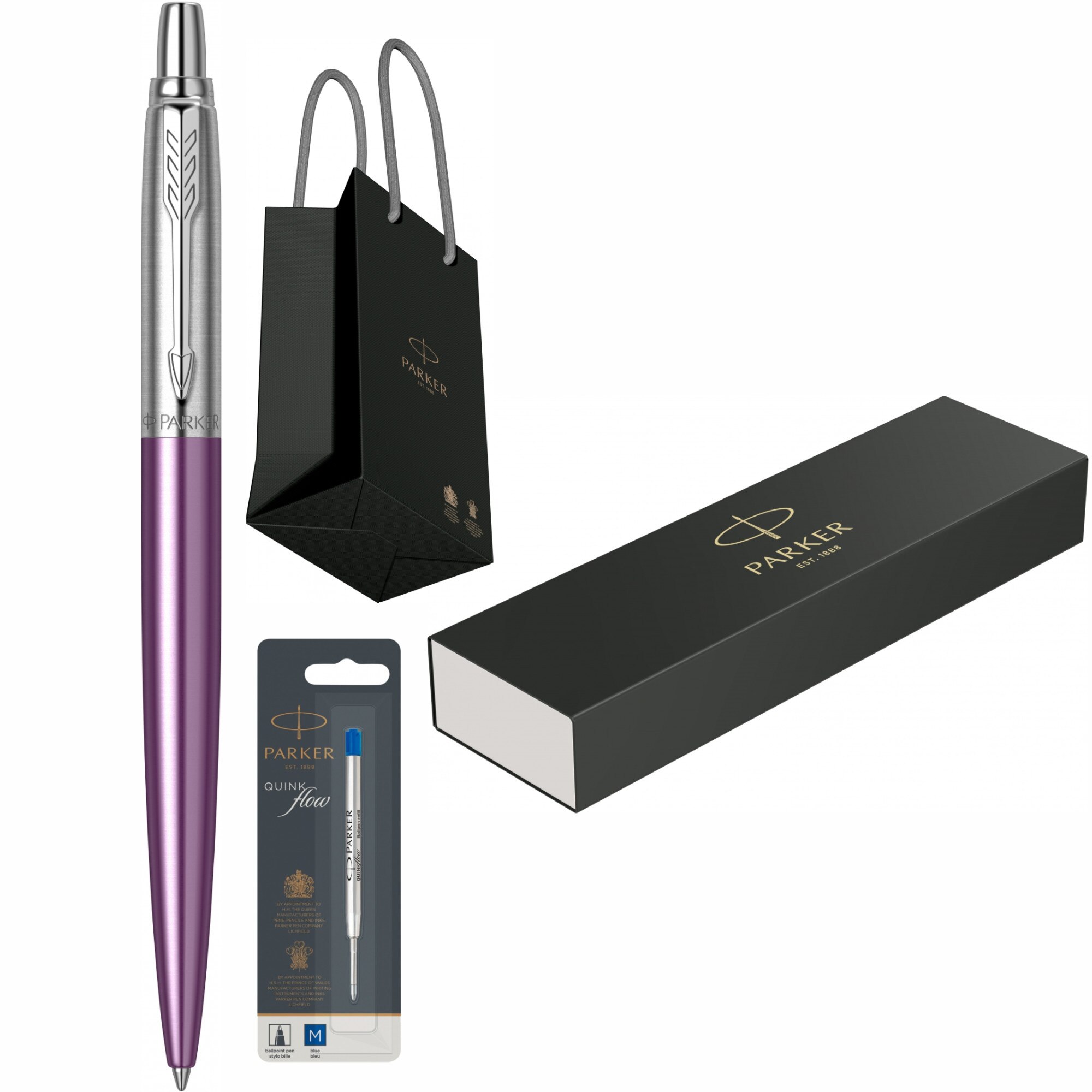 Pix Parker Jotter Royal Victoria Violet CT Personalizat prin Gravura Laser cu mina rezerva pix si punga Parker