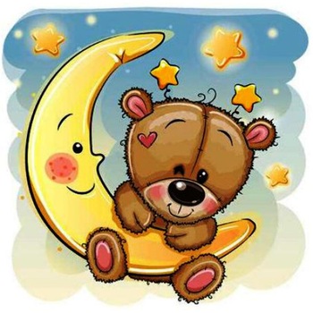 Tablou cu rama de lemn 207, Ursulet pe luna, Pictura cu Diamante, Goblen cu pietre 5D, 20 x 30 cm - Krista® Tablou cu rama de lemn 207, Ursulet pe luna, Pictura cu Diamante, Goblen cu pietre 5D, 20 x 30 cm - Krista®