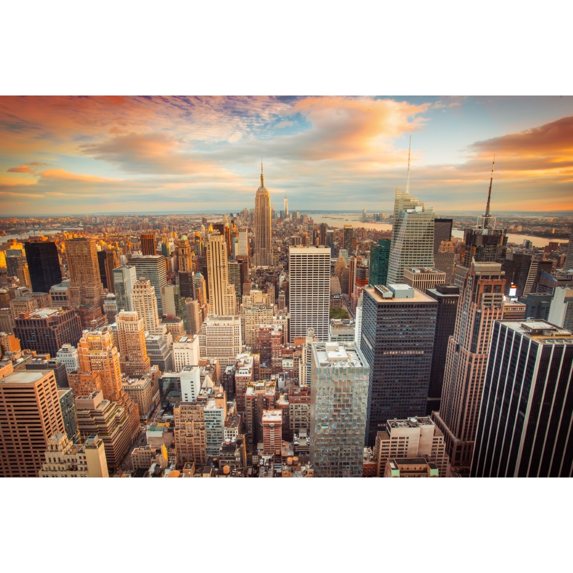 Tablou canvas Apus de soare peste New York City, 90 x 60 cm