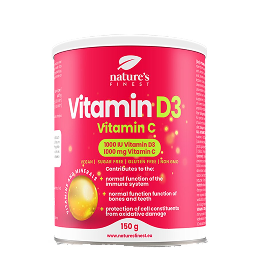 Bautura Nature Finest Vitamina D3 + Vitamina C Nutrisslim, 150 grame