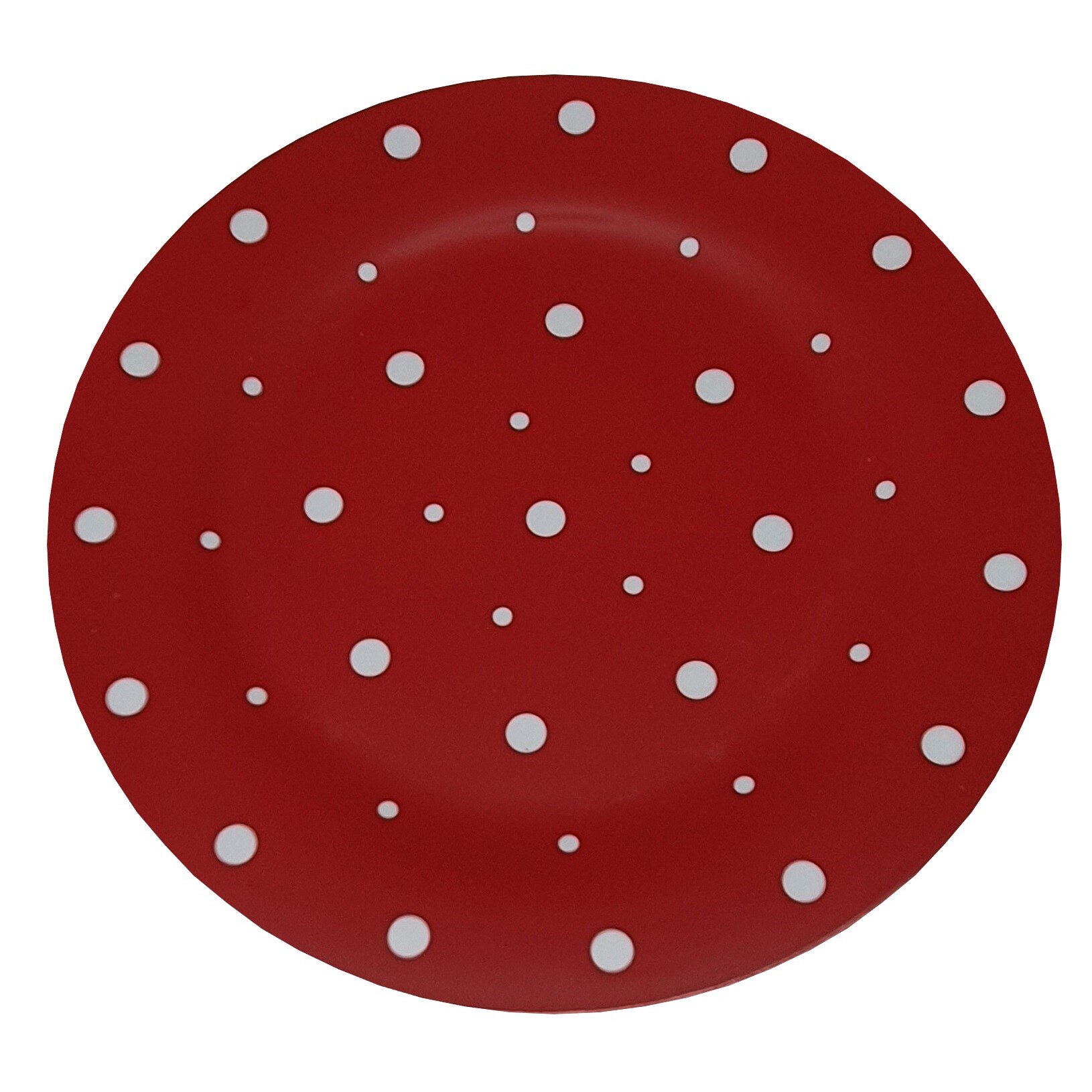 Farfurie Gemma, intinsa, 26 cm, rosu, buline, 8Stx