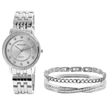 Set cadou ceas dama Excellanc Exclusive, Pavat cu cristale Set cadou ceas dama Excellanc Exclusive, Pavat cu cristale