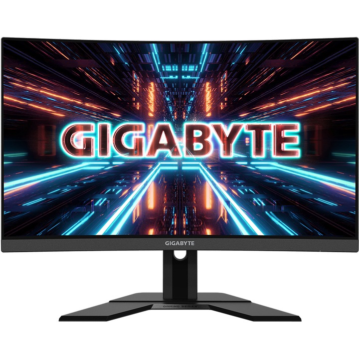 GIGABYTE G27QC-A Gamer LED Monitor 27", ívelt, VA, LED, 2560x1440, 2xHDMI, Displayport, 2xUSB, fekete