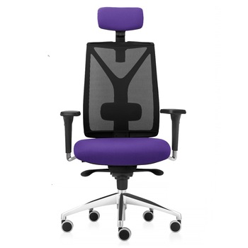 Scaun ergonomic de birou TRAFFIC CHAIRS GENIUS, mesh NEGRU, sezut textil MOV, spatar reglabil pe inaltime, tetiera, brate reglabile 4D, mecanism multiblock, suport lombar reglabil in adancime, stea aluminiu, rotile gumate mari Scaun ergonomic de birou TRAFFIC CHAIRS GENIUS, mesh NEGRU, sezut textil MOV, spatar reglabil pe inaltime, tetiera, brate reglabile 4D, mecanism multiblock, suport lombar reglabil in adancime, stea aluminiu, rotile gumate mari