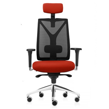 Scaun ergonomic de birou TRAFFIC CHAIRS GENIUS, mesh NEGRU, sezut textil PORTOCALIU INCHIS, spatar reglabil pe inaltime, tetiera, brate reglabile 4D, mecanism multiblock, suport lombar reglabil in adancime, stea aluminiu, rotile gumate mari Scaun ergonomic de birou TRAFFIC CHAIRS GENIUS, mesh NEGRU, sezut textil PORTOCALIU INCHIS, spatar reglabil pe inaltime, tetiera, brate reglabile 4D, mecanism multiblock, suport lombar reglabil in adancime, stea aluminiu, rotile gumate mari