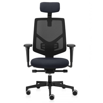 Scaun ergonomic de birou TRAFFIC CHAIRS FIT, spatar reglabil pe inaltime mesh NEGRU, sezut reglabil pe adancime textil NEGRU Scaun ergonomic de birou TRAFFIC CHAIRS FIT, spatar reglabil pe inaltime mesh NEGRU, sezut reglabil pe adancime textil NEGRU
