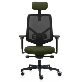 Scaun ergonomic de birou TRAFFIC CHAIRS FIT, spatar reglabil pe inaltime mesh NEGRU, sezut reglabil pe adancime textil VERDE INCHIS Scaun ergonomic de birou TRAFFIC CHAIRS FIT, spatar reglabil pe inaltime mesh NEGRU, sezut reglabil pe adancime textil VERDE INCHIS