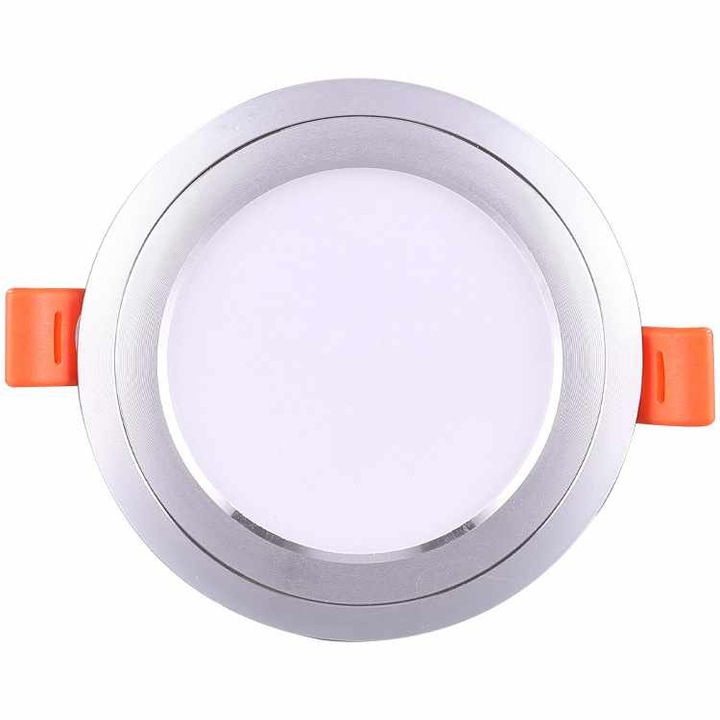 Spot led BricoStar incastrat , putere 7w , schelet aluminiu , culoare arginitiu mat ,105x50mm ,6000k