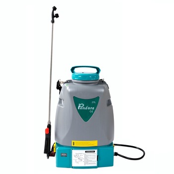Pompa stropit electrica Pandora PRO cu suport lombar, 20L, 6 Bar, regulator presiune, lance inox cu 3 duze incluse Pompa stropit electrica Pandora PRO cu suport lombar, 20L, 6 Bar, regulator presiune, lance inox cu 3 duze incluse