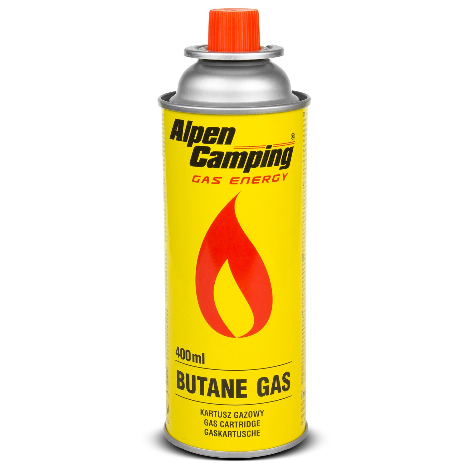 Rezerva gaz butan, 400 ml, IK004, Alpen Camping, galben
