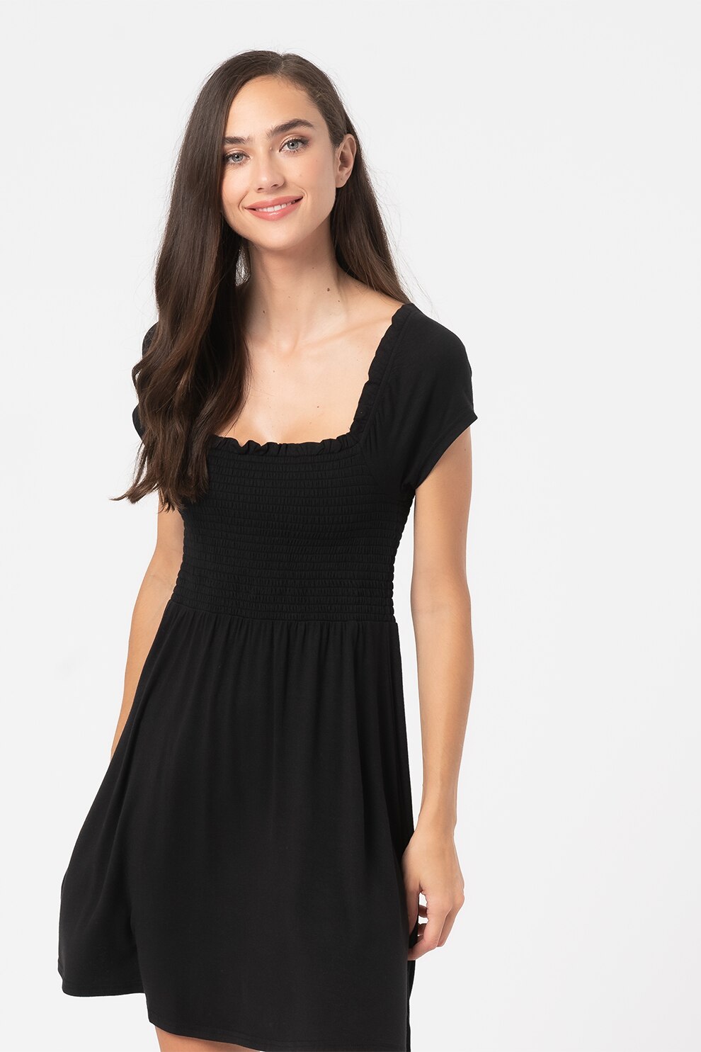 GAP, Rochie din amestec de modal cu insertie elastica, Negru