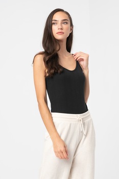 GAP, Body cu decolteu amplu, Negru GAP, Body cu decolteu amplu, Negru