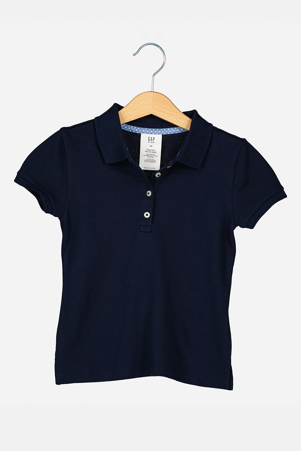 GAP, Tricou polo din amestec de bumbac organic, Bleumarin inchis, 120 CM