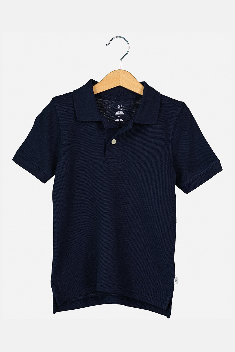 GAP, Tricou polo din bumbac organic, Bleumarin inchis