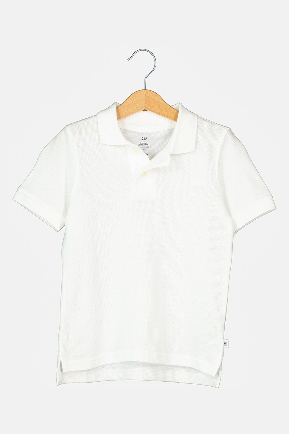 GAP, Tricou polo din bumbac organic, Alb optic