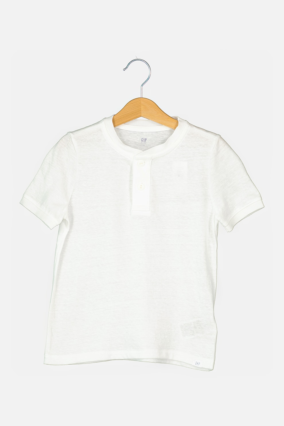 GAP, Tricou cu decolteu henley, Alb