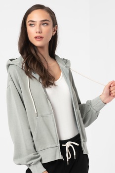 GAP, Hanorac cu fermoar si buzunare laterale, Verde deschis GAP, Hanorac cu fermoar si buzunare laterale, Verde deschis