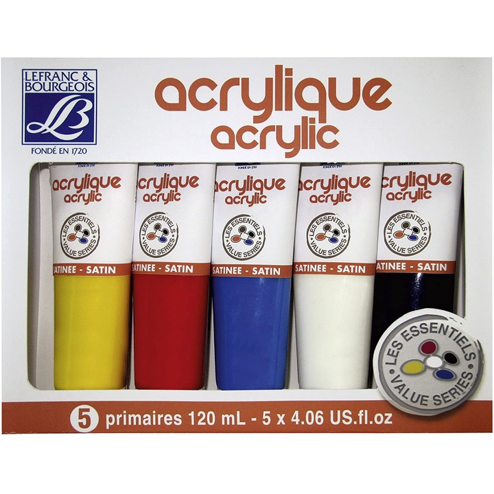 Акрилни бои LB, 120 мл, 5 цвята