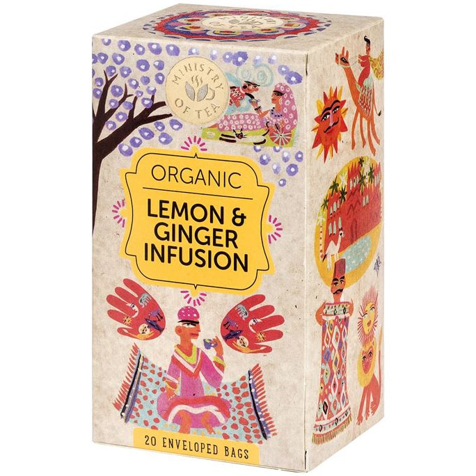 Ceai organic pentru energizare cu ghimbir si lamaie Ministry of tea, 20 plicuri