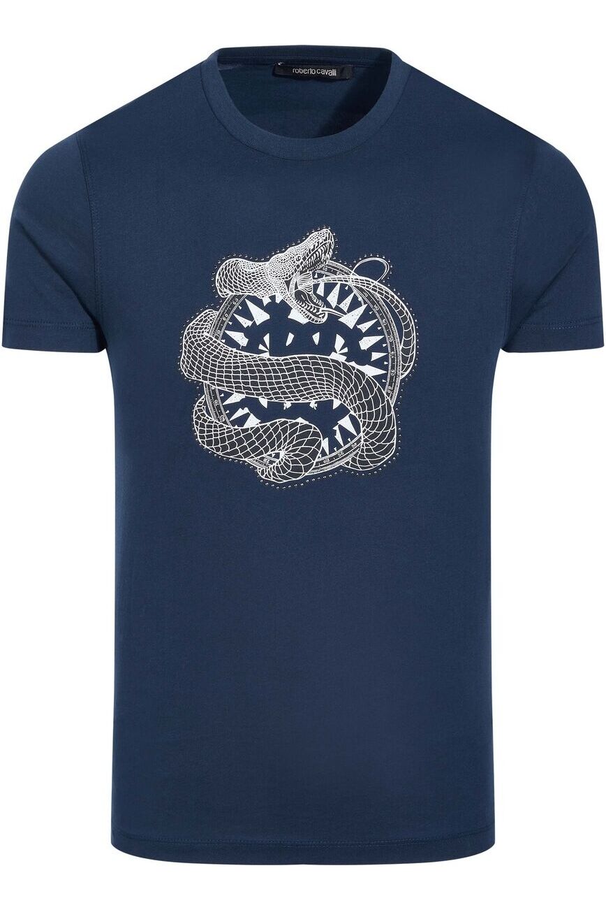 Tricou Barbati Roberto Cavalli T-Shirt HST64BA-51604926, Albastru