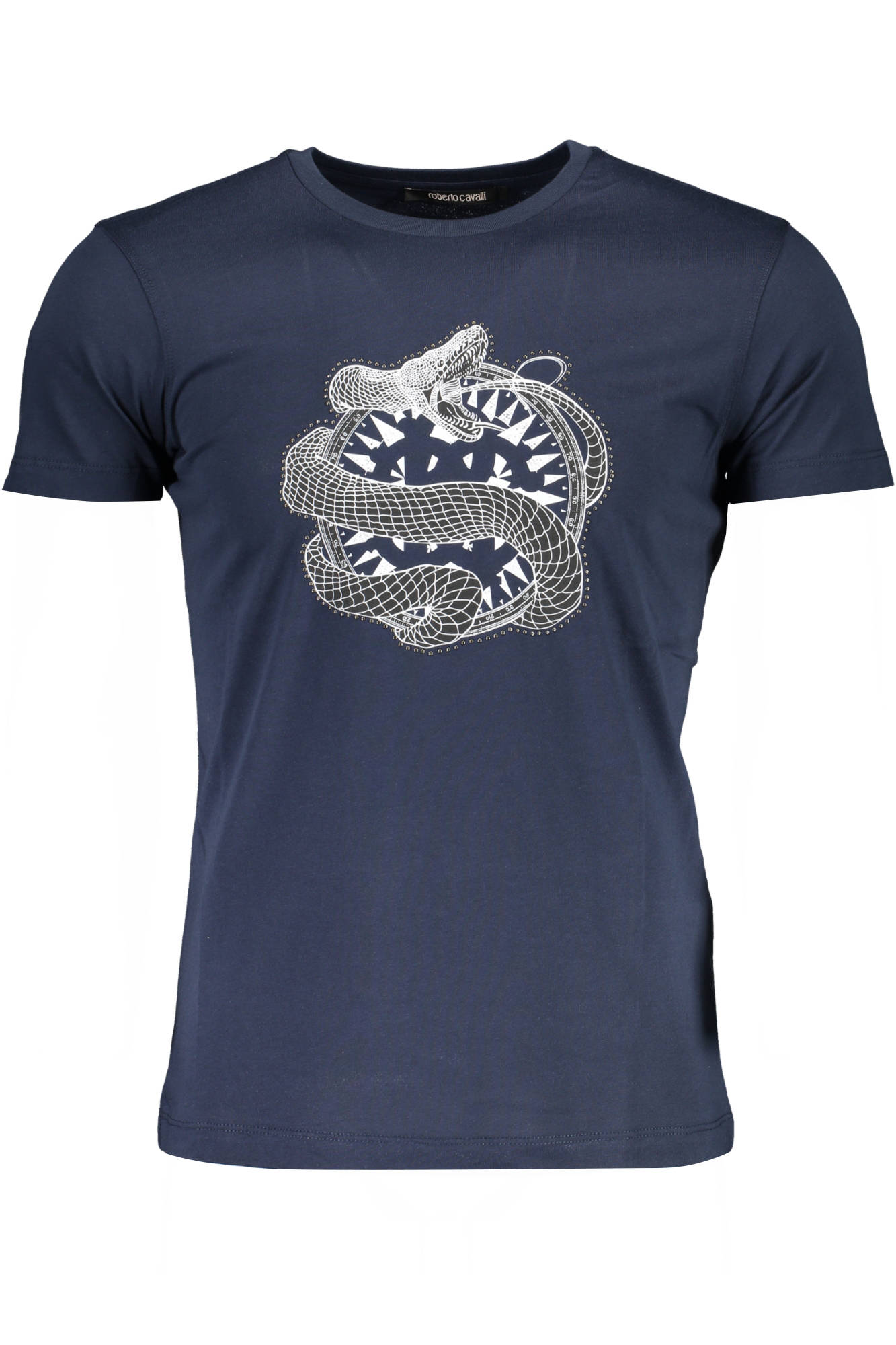 Tricou Barbati, ROBERTO CAVALLI, 9101744, Logo, Albastru